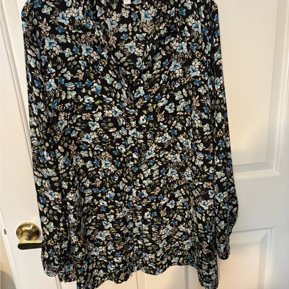 J. Jill Black Floral Blouse